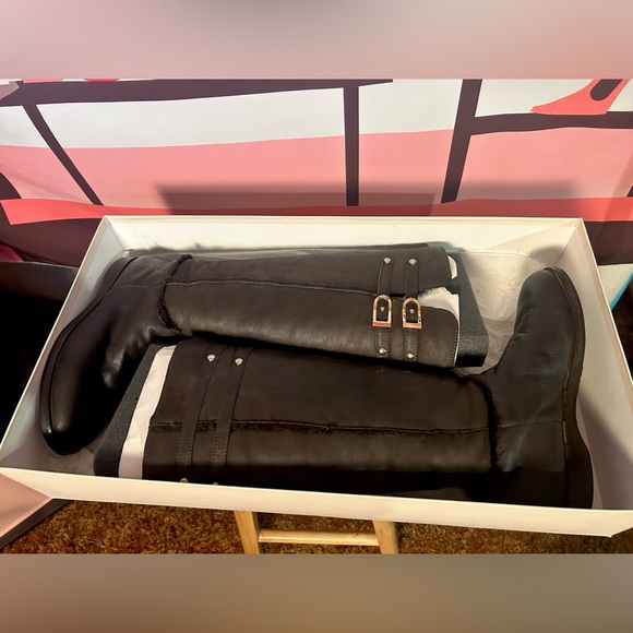 JIMMY CHOO Harvest Napa Shearling Brown Leather Calf Knee Boots AWESOME STEAL! - Picture 11 of 14